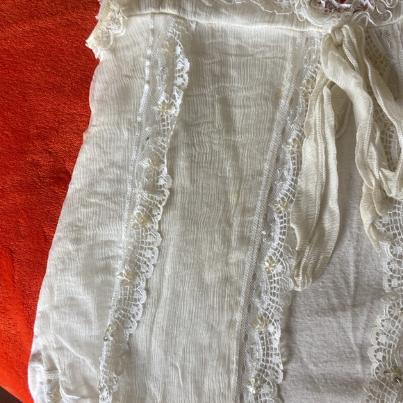 French Jaune Rouge strappy, light fabric top.Creamy pale vanilla ( not white) - Picture 9 of 13